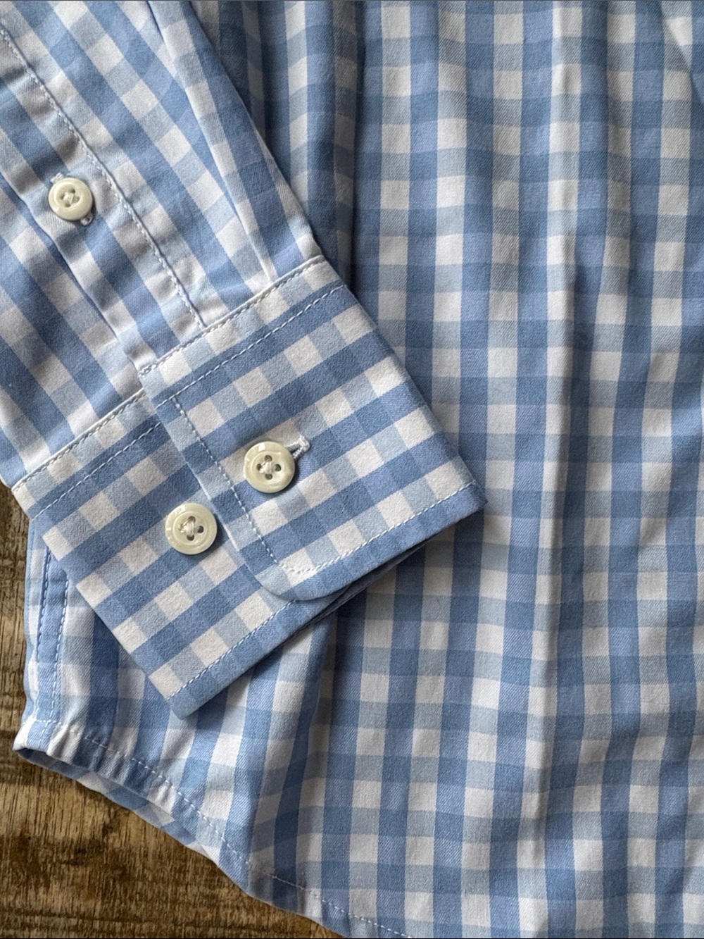 Johnnie-o Boys Blue Gingham Shirt size 6 - Picture 4 of 6